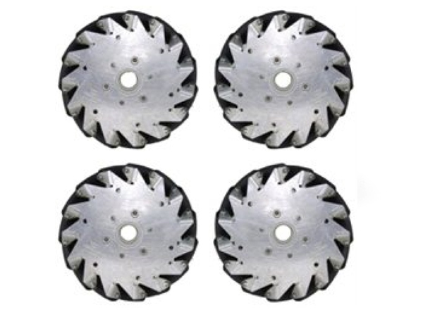 A set of 152mm Aluminium Mecanum wheels (4 pieces)/Bearing Rollers [NX-14101]