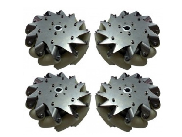A Set of 203mm(8 inch) Stainless Steel Body Mecanum Wheel (4 pieces)/Bearing Rollers [NX-14138]