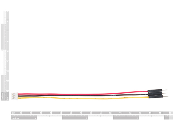 디바이스마트,케이블/전선 > 점퍼/하네스/악어/바나나 > 점퍼 와이어/케이블,SparkFun,JST to Breadboard Jumper (3-pin) [CAB-13685],3핀 브레드보드 점퍼 / 140mm / the female JST connector 2mm pitch