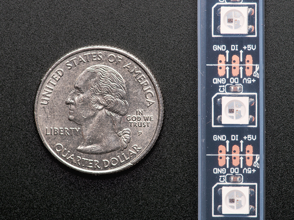 디바이스마트,LED/LCD > LED 인테리어조명 > LED 스트립,Adafruit,Adafruit NeoPixel Digital RGB LED Strip - Black 60 LED - BLACK [ada-2508],black flex PCB 제품 / IP65 weatherproof / 1m당 60개의 digitally-addressable pixel LED / 너비 12.5mm(casing 제거시 10mm) / 5V DC 전원 공급 필요(6V이상 절대 사용 금지) / 1Reel = 4m / 1m단위 판매 제품, 4개 구매 시 4m짜리 1Reel로 출고