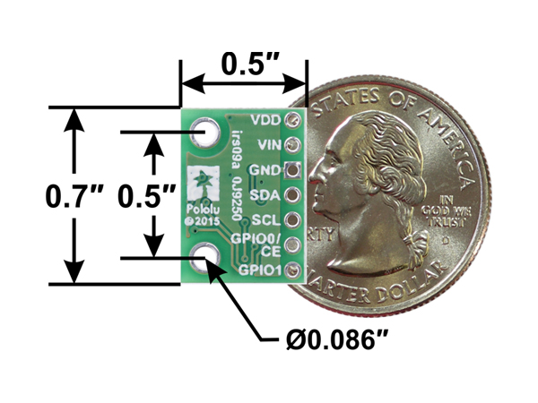 디바이스마트,MCU보드/전자키트 > 센서모듈 > 라이다/거리/초음파/라인 > 초음파센서,Pololu,VL6180X Time-of-Flight Distance Sensor Carrier with Voltage Regulator, 60cm max #2489,13mmX18mmX2mm / 0.5g / 작동전압 2.7V - 5.5V / 공급전류 5mA / 거리 측정 범위 0mm - 60cm