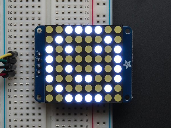 Small 1.2' 8x8 Ultra Bright White LED Matrix + Backpack [ada-1614]