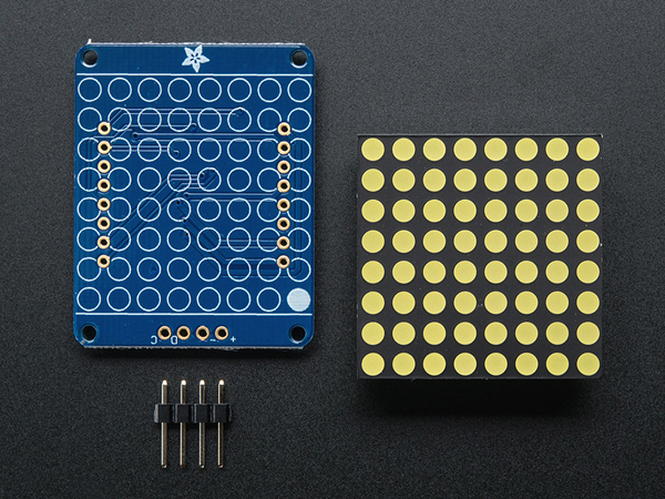 디바이스마트,LED/LCD > LED 인테리어조명 > LED 모듈,Adafruit,Small 1.2' 8x8 Ultra Bright White LED Matrix + Backpack [ada-1614],1.2' LED backpack / 8x8 매트릭스 사각 픽셀 / 4핀 헤더 / 이미지는 가장 낮은 밝기로 촬영하였습니다.