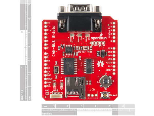 디바이스마트,오픈소스/코딩교육 > 아두이노 > 아두이노 호환쉴드,SparkFun,CAN-BUS Shield [DEV-13262],아두이노에 CAN통신 기능을 부여합니다 / MCP2551 CAN 트랜시버를 이용해 MCP2515 CAN controller를 사용합니다. / CAN연결은 9핀 sub-D와 OBD-II 케이블을 통해서 할수 있습니다