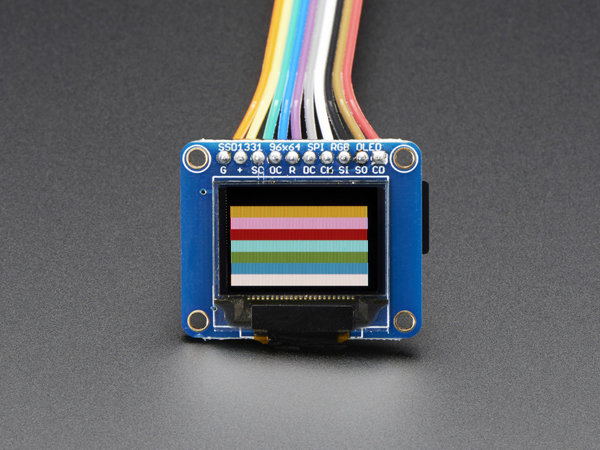 디바이스마트,LED/LCD > LCD 캐릭터/그래픽 > 캐릭터 OLED,Adafruit,OLED Breakout Board - 16-bit Color 0.96 inch w/microSD holder [ada-684],비비드 컬러의 0.96인치 모노크롬 디스플레이입니다. / 96x64 RGB / SPI 인터페이스 / 3.3 - 5V