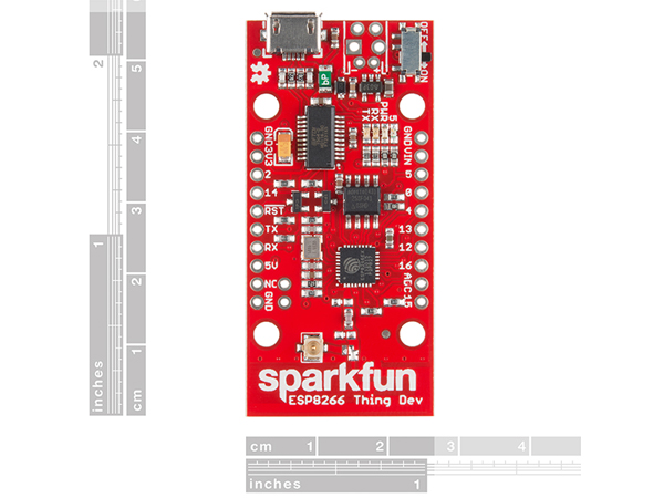 디바이스마트,MCU보드/전자키트 > 통신/네트워크 > 와이파이,SparkFun,SparkFun ESP8266 Thing - Dev Board [WRL-13711],All module pins broken out  / On-board FTDI USB-to-Serial / Wi-Fi Direct (P2P), soft-AP / Integrated TCP/IP protocol stack