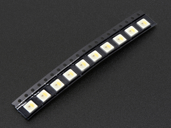 디바이스마트,LED/LCD > SMD LED(칩타입) > 5050사이즈 SMD LED,Adafruit,NeoPixel RGBW LEDs w/ Integrated Driver Chip - Cool White - ~6000K - White Casing - 10 Pack [ada-2759],800 KHz 프로토콜 사용 / PWM rate : 400Hz / 5mm x 5mm / 10pack
