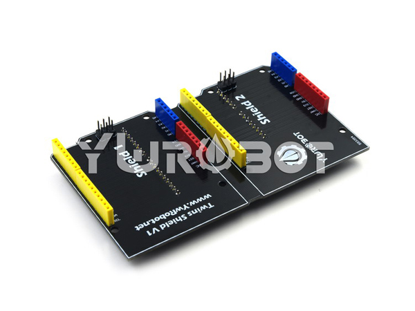 디바이스마트,오픈소스/코딩교육 > 아두이노 > 아두이노 호환쉴드,YwRobot,아두이노 UNO용 Twins 확장 쉴드 [ARD040108],Platform: Arduino Interface: standard UNO expansion board mounting position * 2