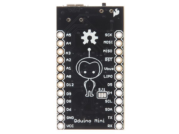 디바이스마트,오픈소스/코딩교육 > 아두이노 > 아두이노 호환보드,SparkFun,Qduino Mini [DEV-13614],배터리 커넥터와 배터리 차저과 탑재된 아두이노 호환 보드입니다.  게이지가 있어 배터리 충전이 필요할 때를 알 수 있습니다.