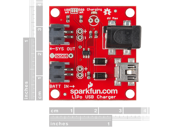 디바이스마트,MCU보드/전자키트 > 전원/신호/저장/응용 > 충전/배터리/전원,SparkFun,SparkFun USB LiPoly Charger - Single Cell [PRT-12711],싱글 셀 리튬이온이나 리튬폴리머 배터리를 충전할 수 있습니다.
