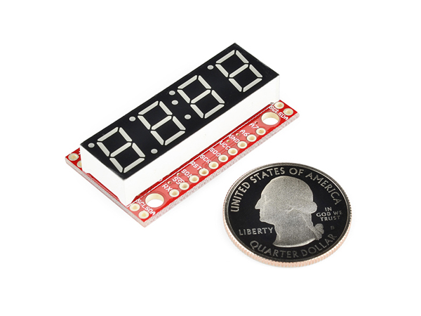 디바이스마트,MCU보드/전자키트 > 디스플레이 > 세그먼트,SparkFun,SparkFun 7-Segment Serial Display - Red  [COM-11441],4자리수 7 세그먼트 디스플레이로서  ATmega328 마이크로컨트롤러가 탑재되어 있어 각각의 7세그먼트 디스플레이는 두세개의 시리얼 라인으로 제어할 수 있게 하여 줍니다. -세그먼트 디스플레이는 시리얼TTL, SPI 시리얼, I2C 시리얼의 세가지 방법으로 제어가 가능합니다.