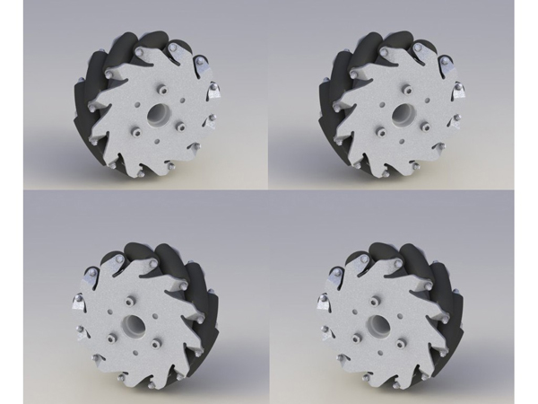 디바이스마트,기계/제어/로봇/모터 > 로봇부품 > 바퀴/휠 > 메카넘 휠,NEXUS Robot,A SET OF 127MM ALUMINIUM MECANUM WHEELS (4 PIECES)BEARING ROLLERS [NX-14193],127mm 메카넘 휠입니다. 2개의 오른쪽 휠과 2개의 왼쪽 휠로 구성되어 있습니다.