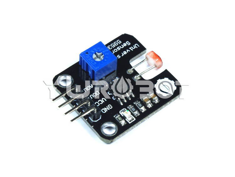 디바이스마트,MCU보드/전자키트 > 센서모듈 > 빛/조도/컬러/UV > 빛/조도/CdS센서,YwRobot,아두이노 조도센서 가변 모듈 [SEN040130],아두이노와 호환되는 조도 (빛, 밝기) 센서 모듈 입니다. 가변저항이 결합되어 있어 미세 감도 조절이 가능합니다.Voltage: 3.3V, 5V, 출력: 디지털, 아날로그 겸용