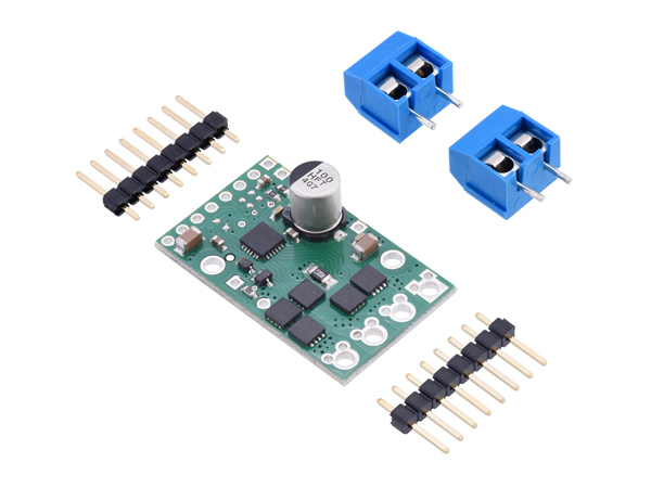 디바이스마트,기계/제어/로봇/모터 > 모터드라이버 > DC모터 드라이버,Pololu,Pololu G2 High-Power Motor Driver 18v17 #2991,N-채널 MOSFET과 사용자 입력을 받고 MOSFET을 제어하기 위한 회로로 구성되어 있으며 6.5-30V의 전압을 지원하고 방열판 없이 연속적으로 17A를 전달가능 합니다.