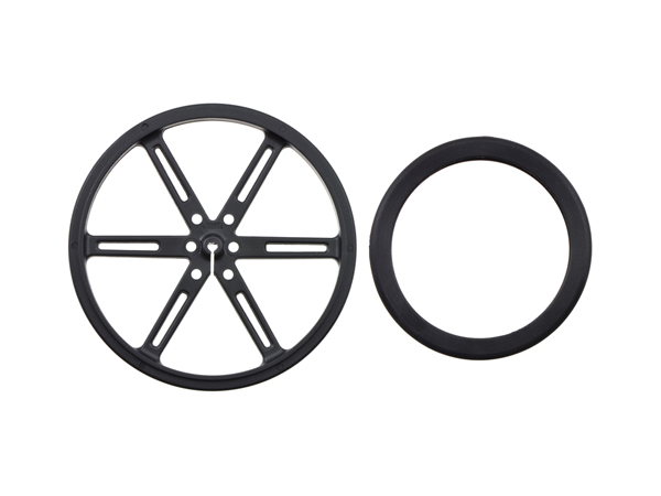 디바이스마트,기계/제어/로봇/모터,Pololu,Pololu Wheel 90×10mm Pair - Black #1435,3mm D 샤프트 검정 플라스틱 바퀴 휠입니다. 6개의 마운트 홀에는 4-40 스크류가 적합합니다.