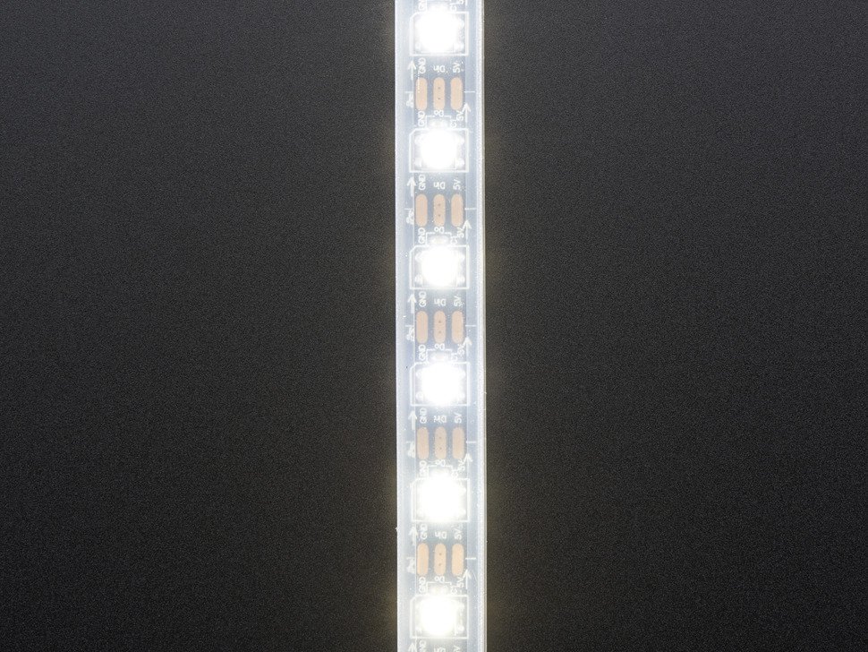 디바이스마트,LED/LCD > LED 인테리어조명 > LED 스트립,Adafruit,Adafruit NeoPixel Digital RGBW LED Strip - Black PCB 60 LED/m [ada-2837],60개의 LED가 달려있는 1M LED 스트립입니다. 투명 케이싱에 검정 플렉스 PCB로 구성되어있습니다.