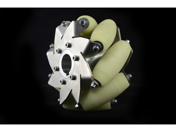 디바이스마트,기계/제어/로봇/모터 > 로봇부품 > 바퀴/휠 > 메카넘 휠,NEXUS Robot,6 Inch Industrial wheel Mecanum wheel with 8 PU Roller [NX-14169],152mm 스테인레스 스틸 메카넘 휠입니다. 각각의 휠은 8개의 롤러로 구성되어 있습니다.