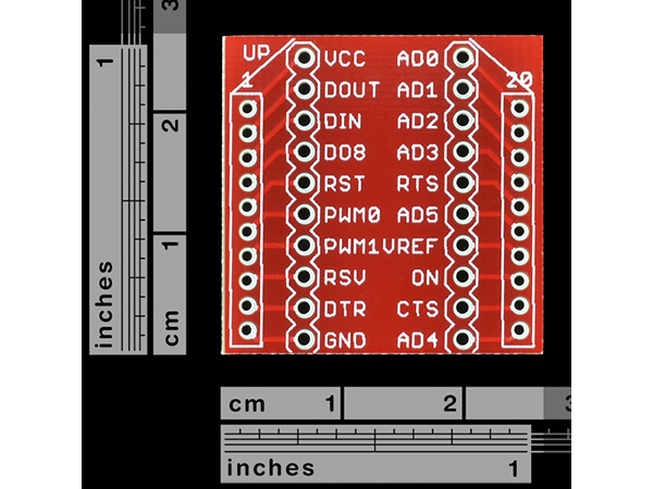 디바이스마트,MCU보드/전자키트 > 통신/네트워크 > 지그비,SparkFun,Breakout Board for XBee Module [BOB-08276],20 Pin으로 구성된 Xbee breakout board 입니다.