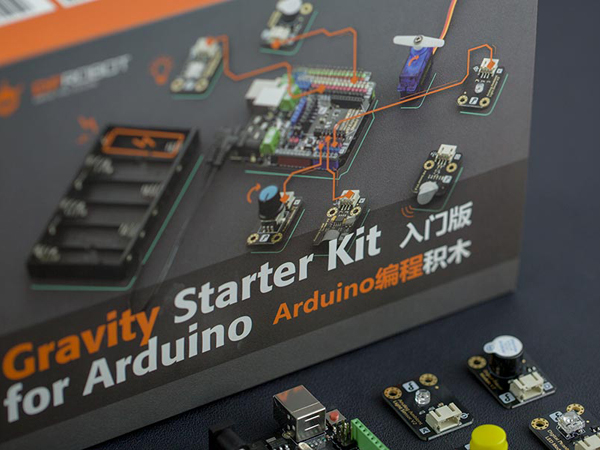 디바이스마트,오픈소스/코딩교육 > 아두이노 > 아두이노 교육용키트,DFROBOT,아두이노 스타터 키트 (Gravity Starter Kit for Arduino) [KIT0111],DFRduino UNO R3, LED, 푸쉬버튼, 센서, 모듈 등 16가지 종류의 부품들이 포함 되어 있는 아두이노 초보자용 키트 입니다.