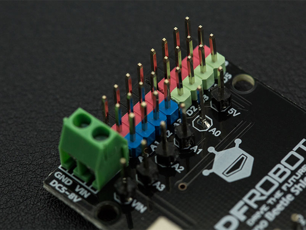 디바이스마트,오픈소스/코딩교육 > 아두이노 > 아두이노 호환쉴드,DFROBOT,Bluno Beetle Shield [DFR0356],Beetle 단일핀과 디지털 I/O 3핀의 인터페이스를 확장시켜 더 많은 전력 및 접지 연결 단자를 제공하고 쉽게 인터페이스 모듈을 설치 할 수 있도록 만듭니다.