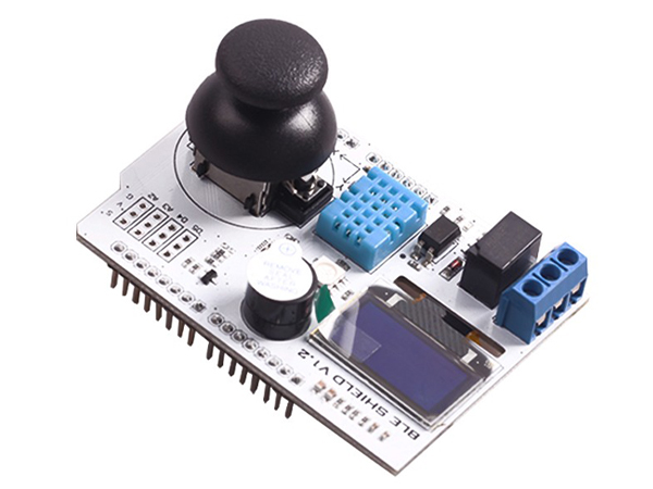 디바이스마트,오픈소스/코딩교육 > 아두이노 > 아두이노 호환쉴드,ELECFREAKS,BLE 확장 개발 실드 BLE Development Shield [EF02222],BLEduino 제품용 확장 개발실드 / OLED 스크린, 부저, 온습도센서, 릴레이, RGB LED, Helical Potentiometer, 조이스틱 등 내장 / 75 x 75mm 