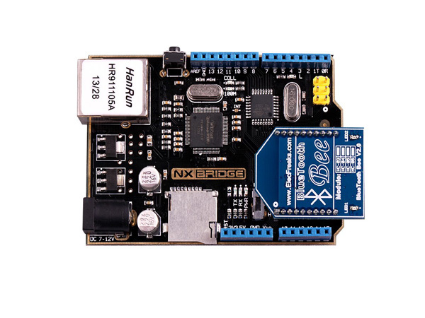 디바이스마트,오픈소스/코딩교육 > 아두이노 > 아두이노 호환보드,ELECFREAKS,아두이노 WIZnet 이더넷 통합보드 NX Bridge Kit  [EF01012],WIZnet 이더넷 포트, XBee 소켓, RJ45와 ATMega328이 통합된 보드 / Micro SD 소켓