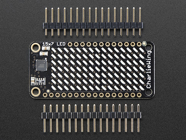 디바이스마트,LED/LCD > LED 인테리어조명 > LED 모듈,Adafruit,Adafruit 15x7 CharliePlex LED Matrix Display FeatherWing - Red [ada-3134],15x7 찰리플렉스 LED 매트릭스입니다. Feather board와 호환되며 찰리플렉스 드라이버가 들어 있어서 I2C 환경에서 작동합니다.