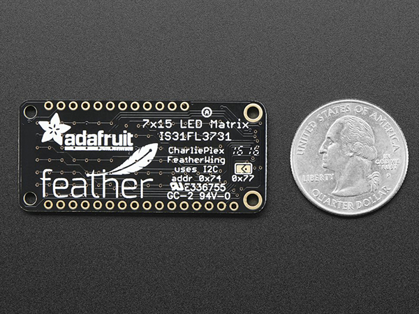 디바이스마트,LED/LCD > LED 인테리어조명 > LED 모듈,Adafruit,Adafruit 15x7 CharliePlex LED Matrix Display FeatherWing - White [ada-3138],15x7 찰리플렉스 LED 매트릭스입니다. Feather board와 호환되며 찰리플렉스 드라이버가 들어 있어서 I2C 환경에서 작동합니다.
