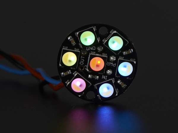 NeoPixel Jewel - 7 x 5050 RGBW LED w/ Integrated Drivers - Warm White - ~3000K [ada-2858]