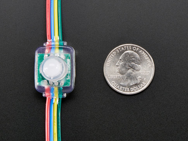 디바이스마트,LED/LCD > LED 인테리어조명 > 장식용 LED,Adafruit,12mm Diffused Flat Digital RGB LED Pixels (Strand of 25) - WS2801 [ada-738],각각의 LED는 실리콘 닷에 감싸져 있어서 단단하며 어떤 날씨에도 잘 견딥니다.