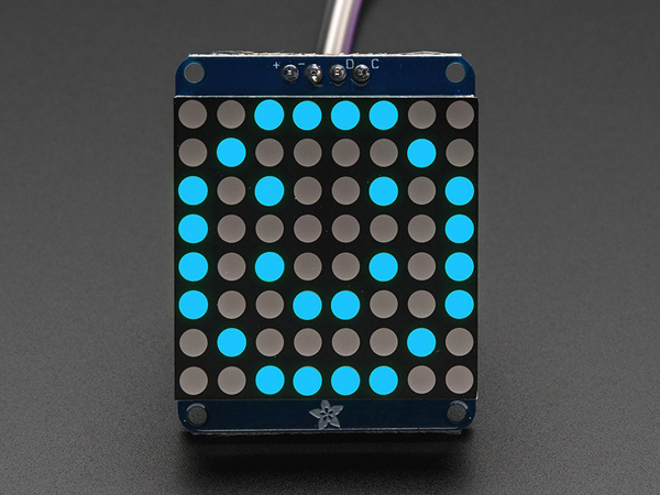 Adafruit Small 1.2' 8x8 LED Matrix w/I2C Backpack - Blue [ada-1052]