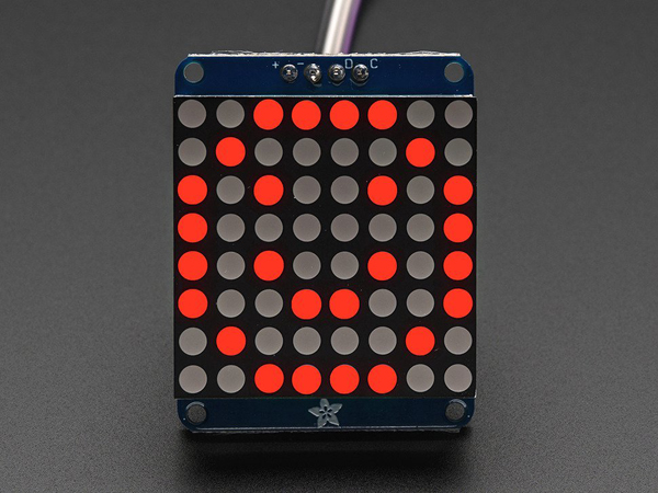 Adafruit Small 1.2' 8x8 LED Matrix w/I2C Backpack - Red [ada-1049]