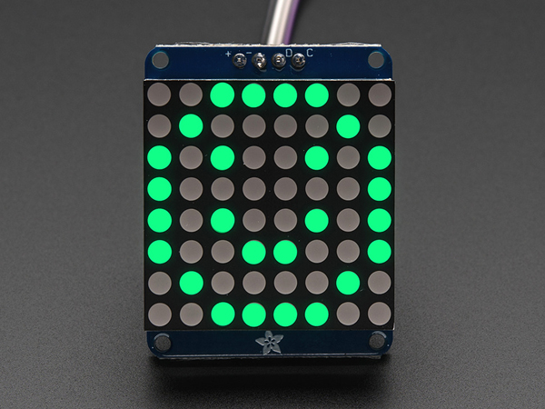 Adafruit Small 1.2' 8x8 LED Matrix w/I2C Backpack - Pure Green [ada-1632]