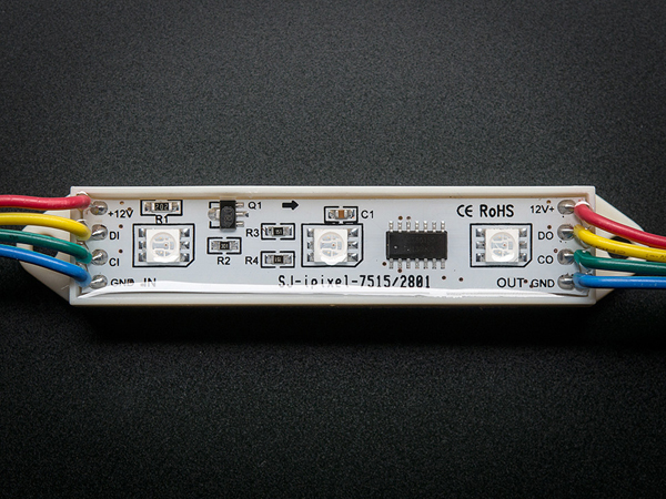 디바이스마트,LED/LCD > LED 인테리어조명 > 장식용 LED,Adafruit,75mm Bars - 12V Digital RGB LED Pixels (Strand of 21) - WS2801 [ada-1548],12mm 지름, 38mm 높이의 RGB LED 픽셀입니다. 4개의 컨덕터 케이블로 연결되어 있으며 한 묶음당 25개의 LED로 구성되어있습니다.