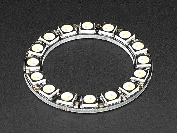 디바이스마트,LED/LCD > LED 인테리어조명 > 장식용 LED,Adafruit,NeoPixel Ring - 16 x 5050 RGBW LEDs w/ Integrated Drivers - Natural White - ~4500K [ada-2855],16 LED RGBW 네오픽셀 링 Natural White 버전입니다. 16개의 매우 밝은 LED가 44.5mm의 직경의 원을 따라 탑재되어있습니다.