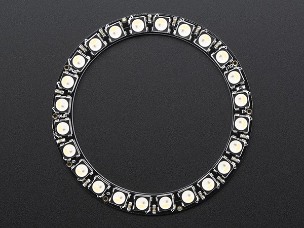 디바이스마트,LED/LCD > LED 인테리어조명 > 장식용 LED,Adafruit,NeoPixel Ring - 24 x 5050 RGBW LEDs w/ Integrated Drivers - Warm White - ~3000K [ada-2861],24 LED RGBW 네오픽셀 링 Warm White 버전입니다. 마이크로컨트롤러가 내장된 5050사이즈의 LED로 구성되어 있습니다.