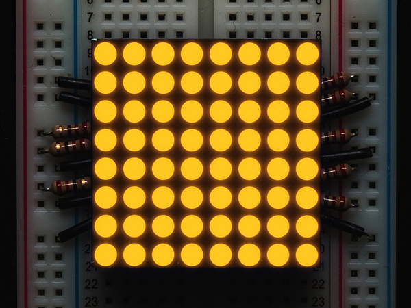 Small 1.2' 8x8 Ultra Bright Yellow-Orange LED Matrix - KWM-30881CUYB [ada-1046]