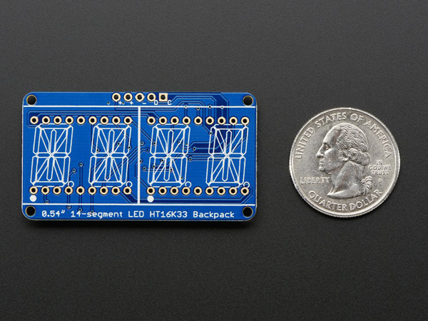 디바이스마트,MCU보드/전자키트 > 디스플레이 > 세그먼트,Adafruit,Quad Alphanumeric Display - White 0.54' Digits w/ I2C Backpack [ada-2157],모든 알파벳 및 숫자가 표현 가능한 14세그먼트 LED 디스플레이입니다.
