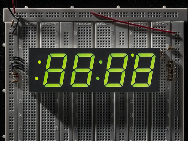 Green 7-segment clock display - 1.2