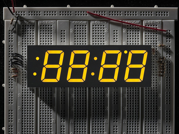 Yellow 7-segment clock display - 1.2' digit height [ada-1265]