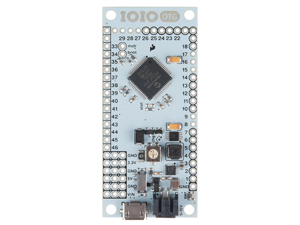 디바이스마트,MCU보드/전자키트 > 개발용 장비 > USB/RS232/RS485 컨버터,SparkFun,IOIO-OTG [DEV-13613],PIC 마이크로컨트롤러를 탑재하여 PC나 안드로이드 장치상의 앱과 GPIO, PWM, ADC, I2C, SPI, UART와 같은 low 레벨 I/O를 연결하여 줍니다