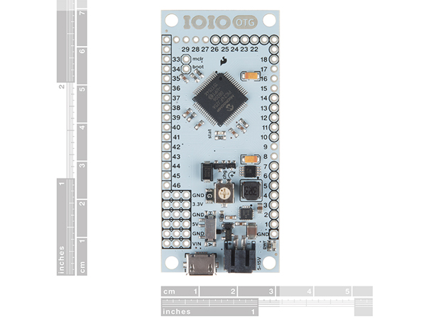 디바이스마트,MCU보드/전자키트 > 개발용 장비 > USB/RS232/RS485 컨버터,SparkFun,IOIO-OTG [DEV-13613],PIC 마이크로컨트롤러를 탑재하여 PC나 안드로이드 장치상의 앱과 GPIO, PWM, ADC, I2C, SPI, UART와 같은 low 레벨 I/O를 연결하여 줍니다