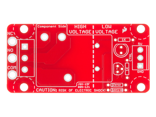 디바이스마트,MCU보드/전자키트 > 전원/신호/저장/응용 > 릴레이,SparkFun,20A 릴레이 제어 키트 (SparkFun Beefcake Relay Control Kit) [KIT-13815],20A를 처리할 수 있는 릴레이를 장착한 보드로 5V 시스템에서 컨트롤이 가능하며 장착된 릴레이는 SPST-NO 20A릴레이로 트랜지스터를 통해 5V 로직으로 제어됩니다.