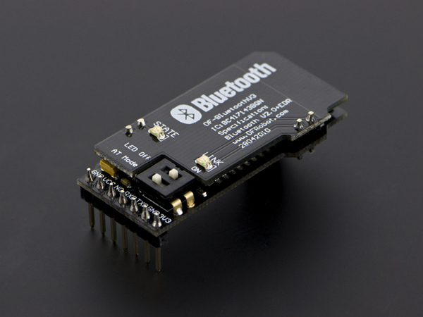 디바이스마트,오픈소스/코딩교육 > 아두이노 > 아두이노 통신모듈,DFROBOT,아두이노 블루투스 모듈 V3 Bluetooth 2.0 Module V3 For Arduino [TEL0026],검색 및 연결 상태를 LED 로 표시하여 쉽게 블루투스의 상태를 확인 할 수 있습니다.  동작주파수 : 2.4 ~ 2.48GHz unlicensed ISM band 입력전압 : +3.5 V ~ +8 V DC and 3.3V DC/50mA