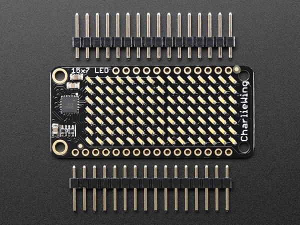 디바이스마트,LED/LCD > LED 인테리어조명 > LED 모듈,Adafruit,Adafruit 15x7 CharliePlex LED Matrix FeatherWing - Warm White [ada-3163],모든 Feather 보드와 호환 가능한 15x7 lED 매트릭스 디스플레이입니다. Charlieplex 드라이버가 탑재되어있으며 I2C에서 동작합니다.