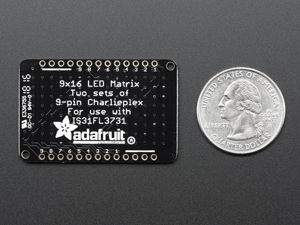 디바이스마트,LED/LCD > LED 인테리어조명 > LED 모듈,Adafruit,LED Charlieplexed Matrix - 9x16 LEDs - Warm White [ada-3162],모든 Feather 보드와 호환 가능한 15x7 lED 매트릭스 디스플레이입니다. Charlieplex 드라이버가 탑재되어있으며 I2C에서 동작합니다.