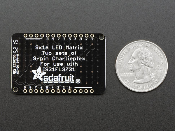 디바이스마트,LED/LCD > LED 인테리어조명 > LED 모듈,Adafruit,LED Charlieplexed Matrix - 9x16 LEDs - Green [ada-2972],Adafruit 16x9 Charlieplexed PWM LED Matrix Driver - IS31FL3731에서 사용가능한 16x9 charlieplexed PWM LED 매트릭스 드라이버입니다. 어떠한 저항이나 드라이버 칩도 필요하지 않고 바로 사용가능합니다.