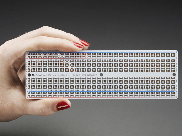 디바이스마트,커넥터/PCB > PCB기판/관련상품 > 특수기판 > 특수제작 PCB,Adafruit,Adafruit Perma-Proto Full-sized Breadboard PCB - Single [ada-1606],양쪽 사이드에 4개의 파워 버스 라인이 있고 1.2mm 지름의 드릴홀이 뚫려져 있는 프로토타입 보드입니다.