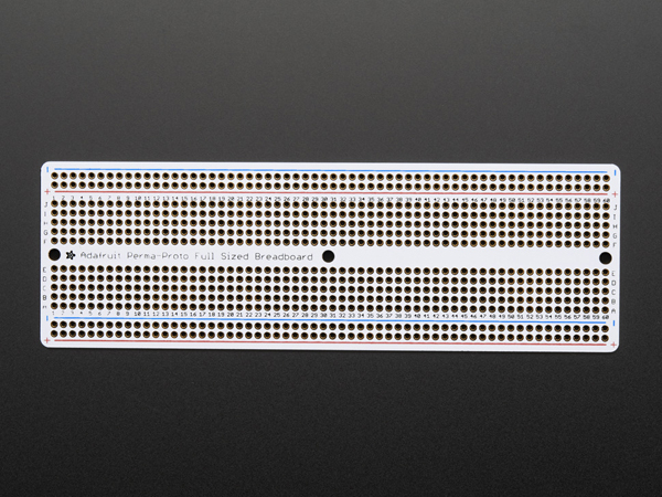 디바이스마트,커넥터/PCB > PCB기판/관련상품 > 특수기판 > 특수제작 PCB,Adafruit,Adafruit Perma-Proto Full-sized Breadboard PCB - Single [ada-1606],양쪽 사이드에 4개의 파워 버스 라인이 있고 1.2mm 지름의 드릴홀이 뚫려져 있는 프로토타입 보드입니다.