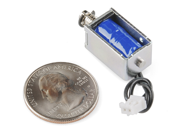 디바이스마트,기계/제어/로봇/모터 > 모터류 > 특수모터,SparkFun,솔레노이드, Solenoid - 5v (small) [ROB-11015],리니어 모션을 유발하는 솔레노이드니입니다. 4.5mm의 2개의 M2 마운팅 홀이 뚫려져 있습니다.